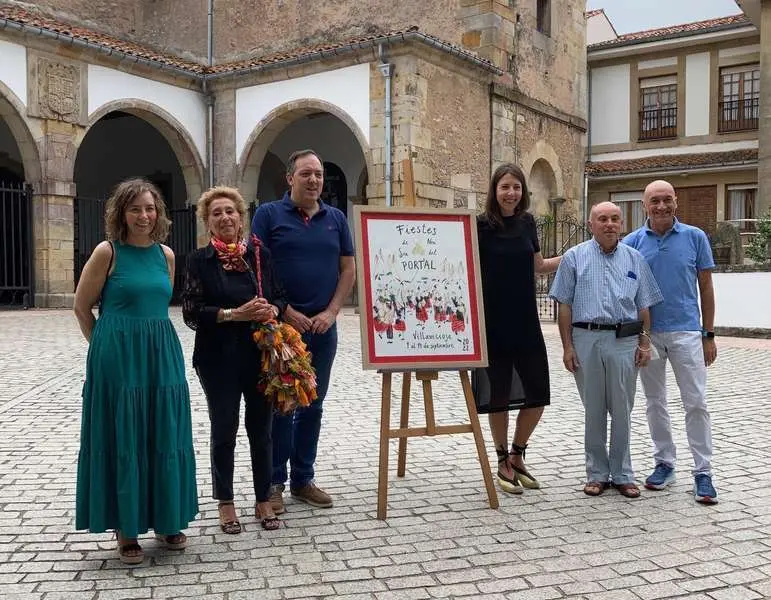 Roc&iacute;o Vega, Iluminada Fern&aacute;ndez, Alejandro Vega, Catalina Rodr&iacute;guez, Gonzalo Su&aacute;rez y Vicente &Aacute;lvarez, durante la presentaci&oacute;n del cartel