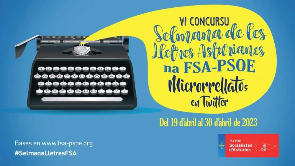 Cartel del VI Concurso de la Selmana de les Lletres Asturianos.
