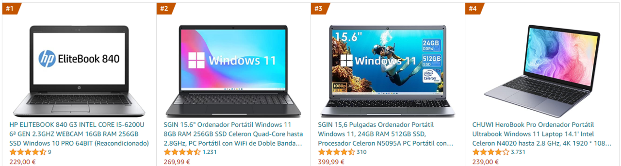 Port&aacute;tiles Amazon Top 4