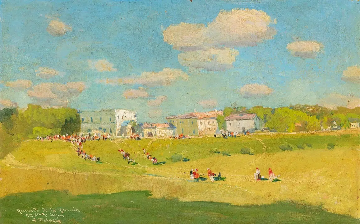 Recuerdo de la Romer&iacute;a de Nuestra Se&ntilde;ora de Lug&aacute;s,la obra de Juan Pelaez adquirida por el Museo de Bellas Artes