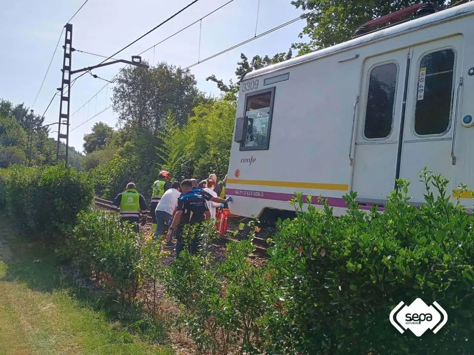 Una imagen del tren tomada tras el accidente