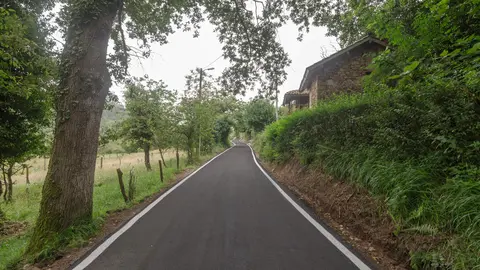 Camino de La Peral a Cogollu, tramo de Rioseco (Parroquia de Mu&ntilde;o)