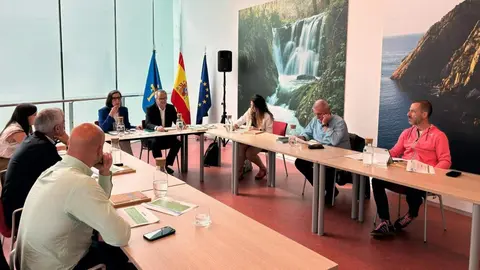 La consejera, Nieves Roque&ntilde;&iacute;, en el centro de la imagen durante la reuni&oacute;n de CADASA