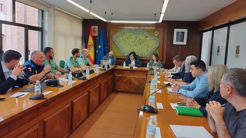 Un momento de la reuni&oacute;n de la Junta de seguridad ciudadana celebrada en Llanera