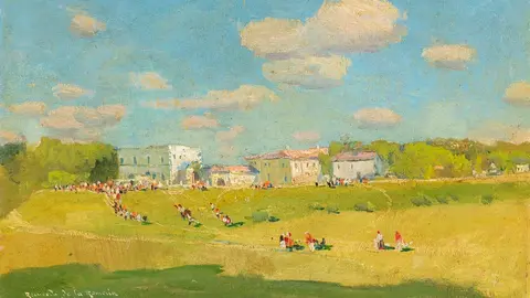 Recuerdo de la Romer&iacute;a de Nuestra Se&ntilde;ora de Lug&aacute;s,la obra de Juan Pelaez adquirida por el Museo de Bellas Artes