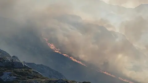 Aspecto del incendio del Jou de la Llomba (Foto Laura Garc&iacute;a)