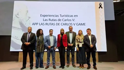 Autoridades en representaci&oacute;n de la Red de Cooperaci&oacute;n del Itinerario Cultural Europeo de las Rutas de Carlos V.