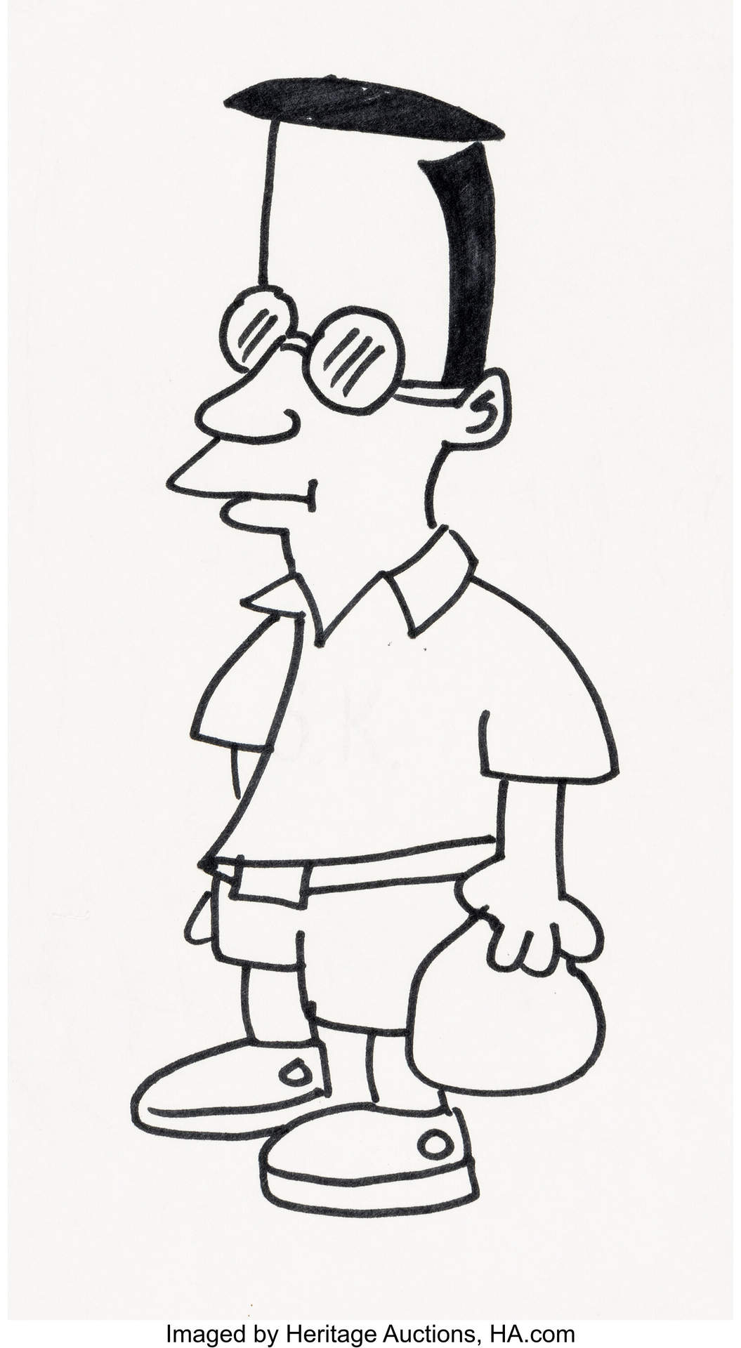 Matt Groening Original The Simpsons Concept Drawing of Milhouse_Heritage_Auctions