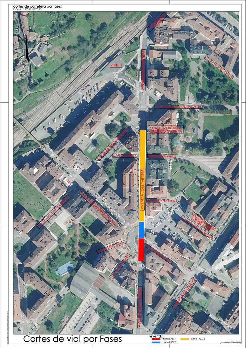 Situación de los desvíos por las obras de la Avenida José Tartiere