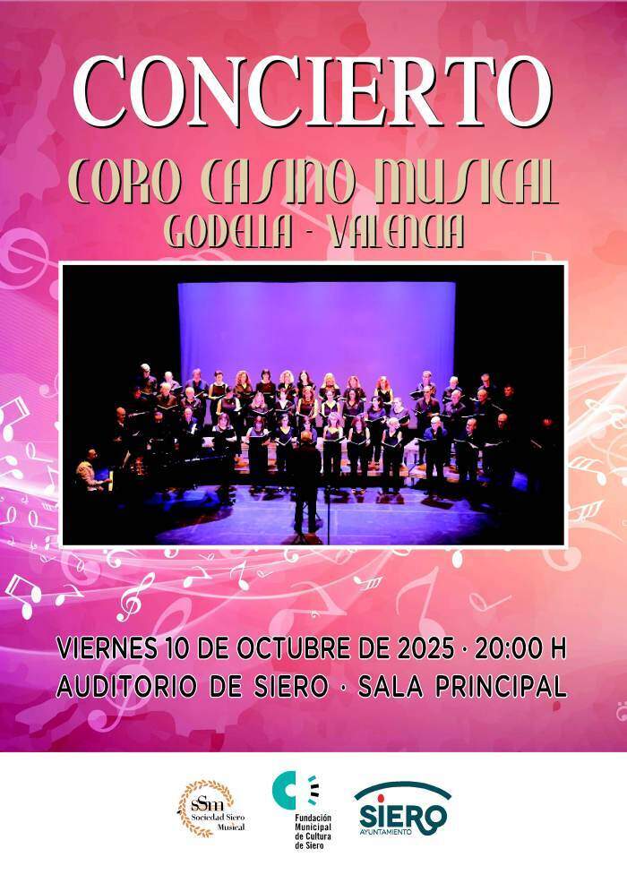 Cartel del Concierto del coro Casino Musical de Godella, Valencia.