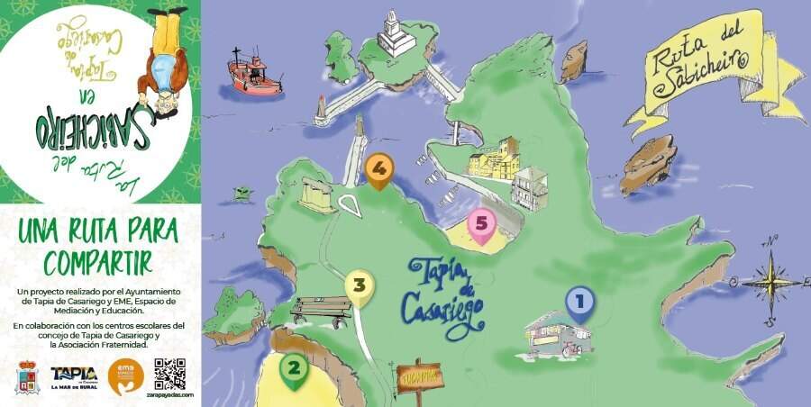 Plano de la ruta diseñada en Tapia de Casariego.