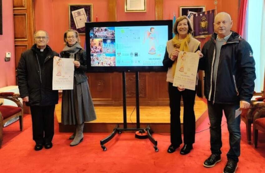 Presentación de la X Ruta de Belenes con Jesús Domingo García, Quetina de Valdés, Reyes Ugalde y Luis Fernández.