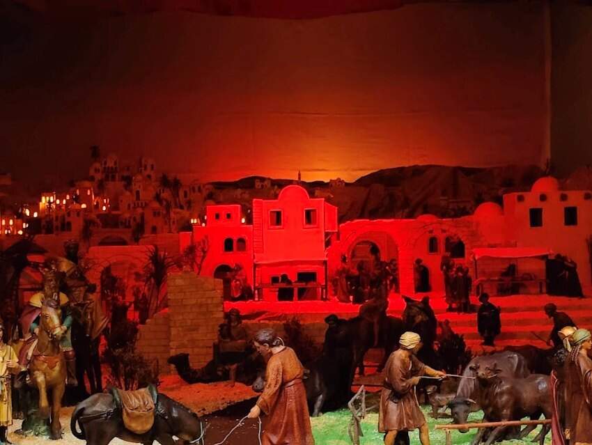 Detalle del Belén Parroquial, ubicado en la Iglesia Parroquial de Santa María de Villaviciosa.