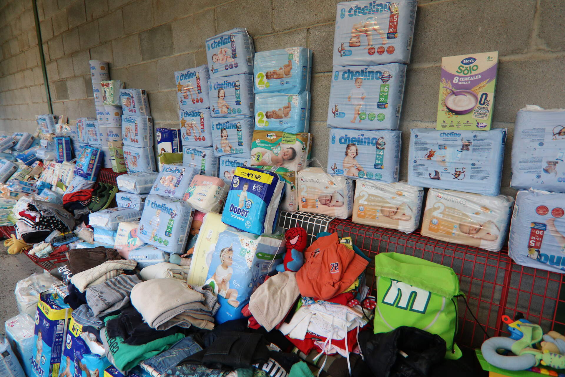 Una pequeña muestra de todas las donaciones que RedMadre recibió en Llanera