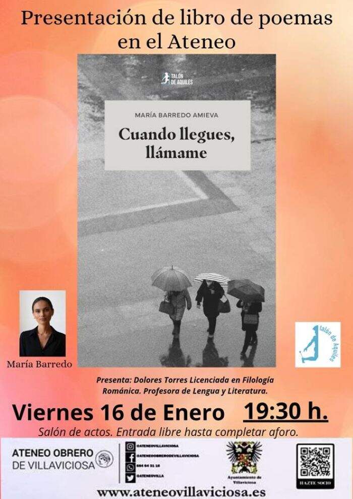 Cartel informativo de la presentación del libro.