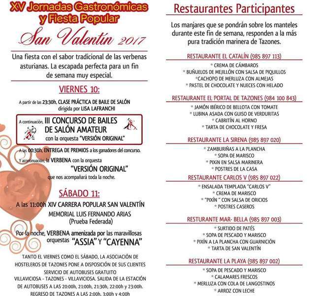 menus de san valentin en tazones, villaviciosa de asturias